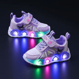 Glowing Princess Soft Girl Kids Casual Shoe - Purple