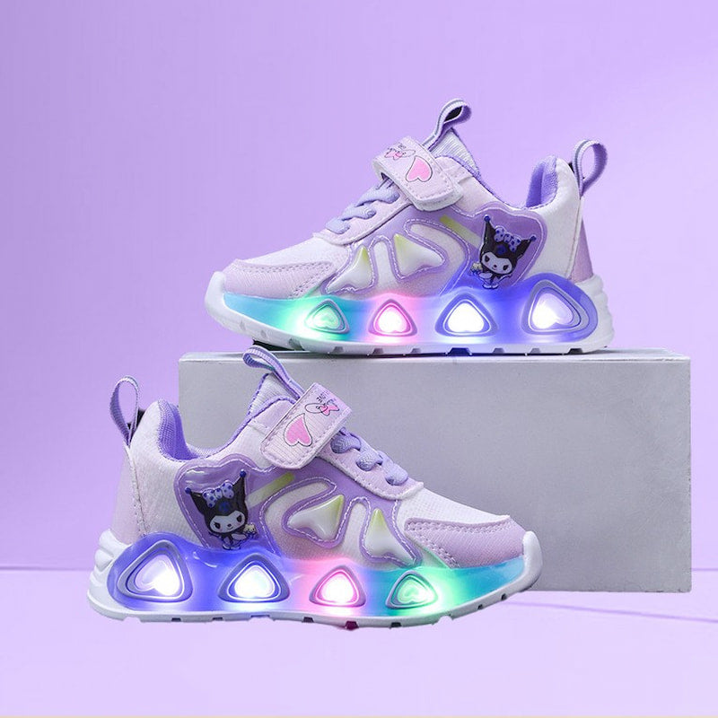 Glowing Princess Soft Girl Kids Casual Shoe - Purple