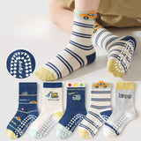 Haibin Didi Auto Non-slip 1-3 Years Baby Floor Socks – Mixed Color (5 Pair)