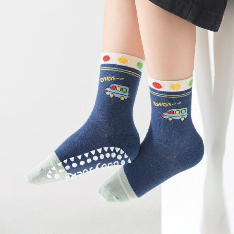 Haibin Didi Auto Non-slip 1-3 Years Baby Floor Socks – Mixed Color (5 Pair)