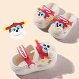 Kitten Head Lightweight Kids Cute Clog Shoe - Beige Red