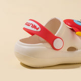 Kitten Head Lightweight Kids Cute Clog Shoe - Beige Red