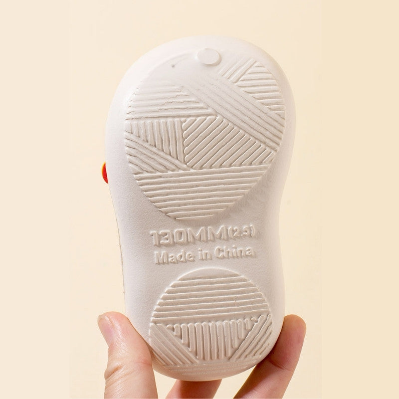 Kitten Head Lightweight Kids Cute Clog Shoe - Beige Red