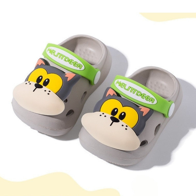 Kitten Head Lightweight Kids Cute Clog Shoe - Gray