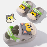 Kitten Head Lightweight Kids Cute Clog Shoe - Gray