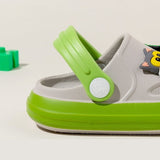 Lightweight Non-slip Kids Cartoon Clog Shoe - Gray Green