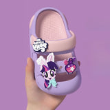 Little Pony Close-toe Kids Cartoon Clog Shoe - Purple
