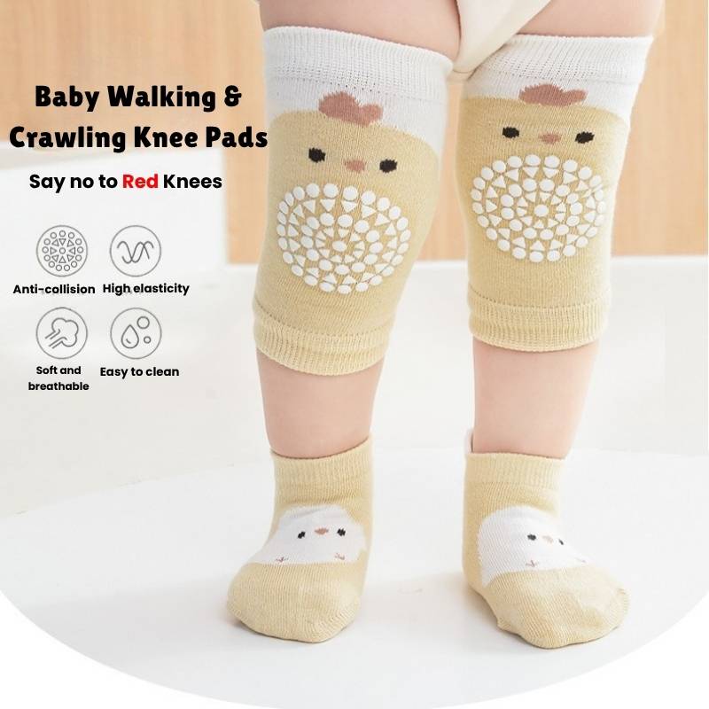 Non-slip Soft 1.5 Year Baby Socks with Knee Pads - Mixed Color (5 Pair)