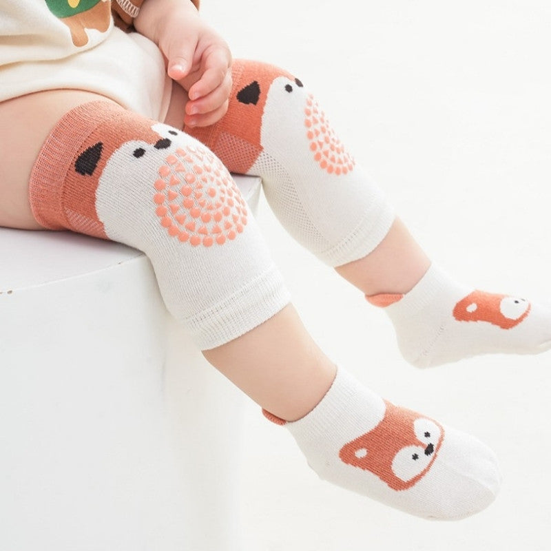 Non-slip Soft 1.5 Year Baby Socks with Knee Pads - Mixed Color (5 Pair)