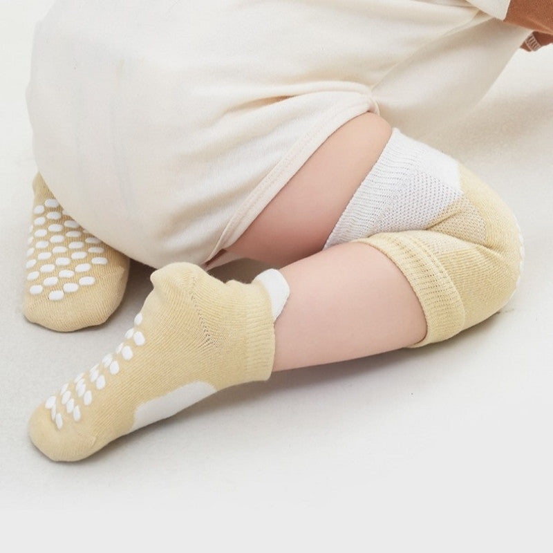 Non-slip Soft 1.5 Year Baby Socks with Knee Pads - Mixed Color (5 Pair)