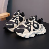 Retro Style Lightweight Kids Sports Casual Shoe - Black