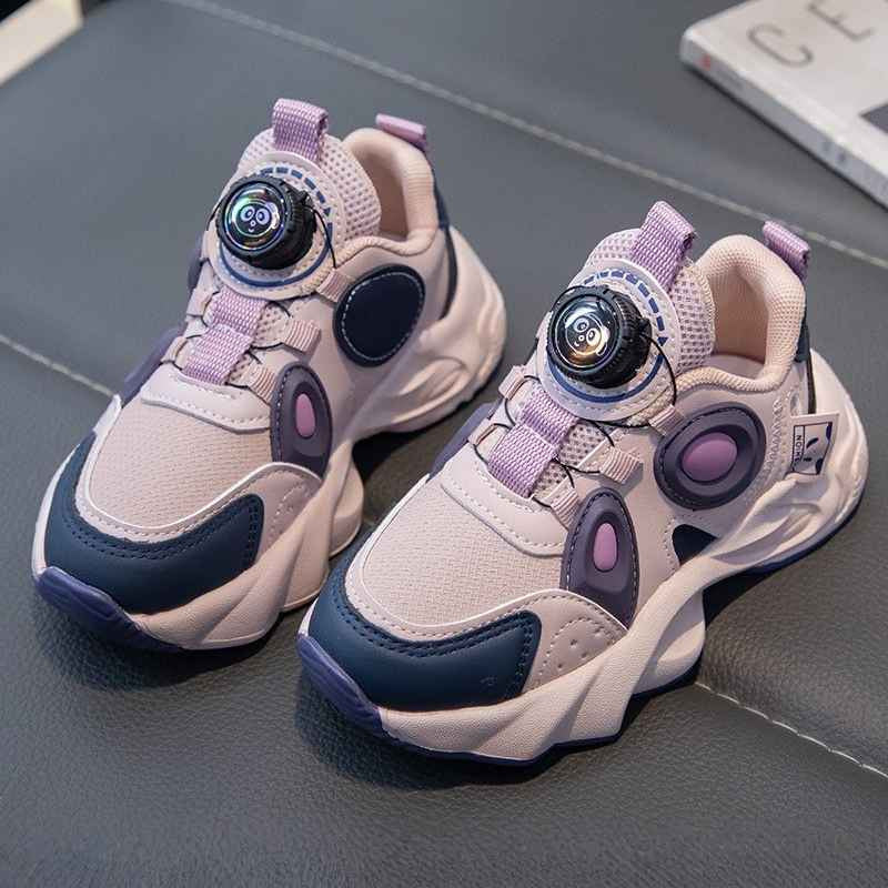 Retro Style Lightweight Kids Sports Casual Shoe - Purple