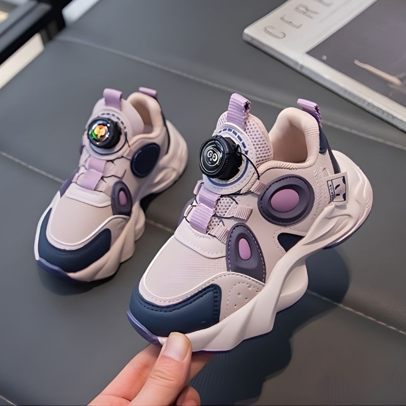 Retro Style Lightweight Kids Sports Casual Shoe - Purple