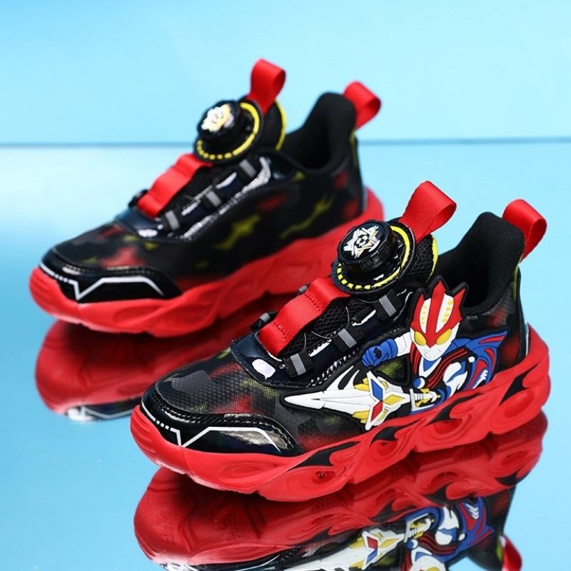 Retro Style Ultraman Kids Lighting Casual Shoe - Red