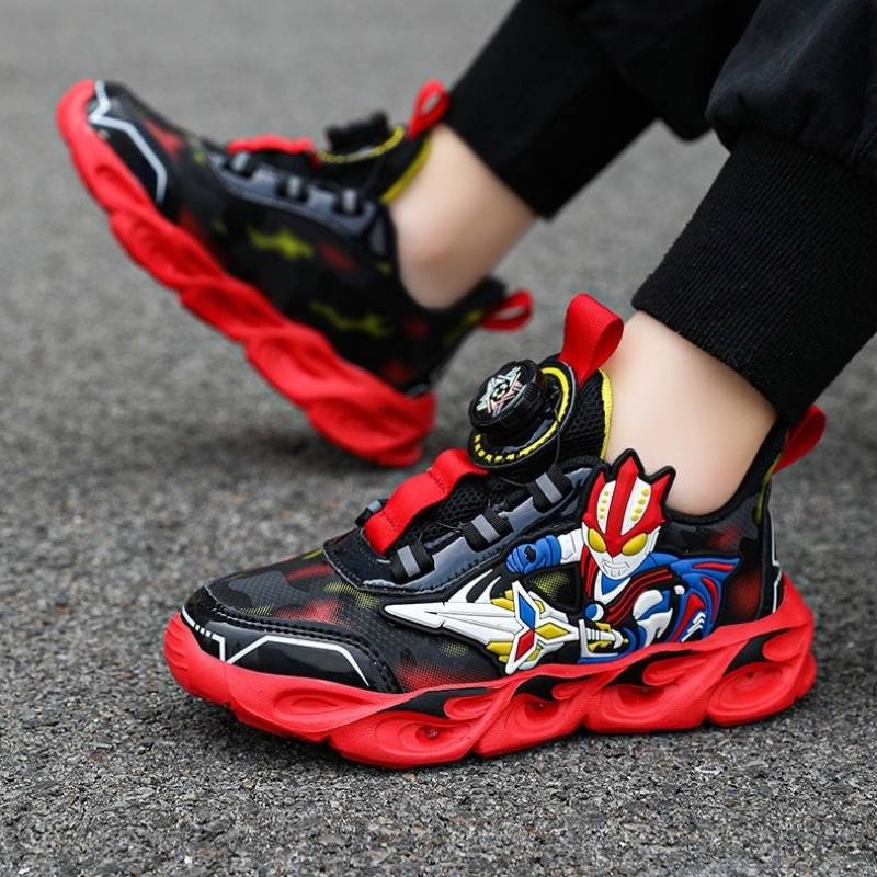 Retro Style Ultraman Kids Lighting Casual Shoe - Red