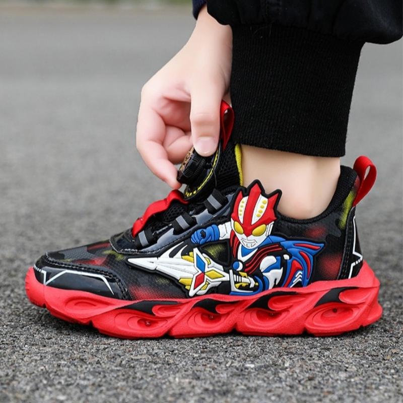Retro Style Ultraman Kids Lighting Casual Shoe - Red