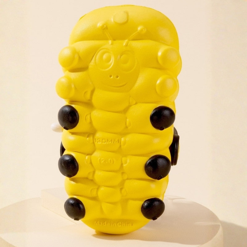Soft Bottom Caterpillar Cartoon Kids Clog Shoe - Yellow Black