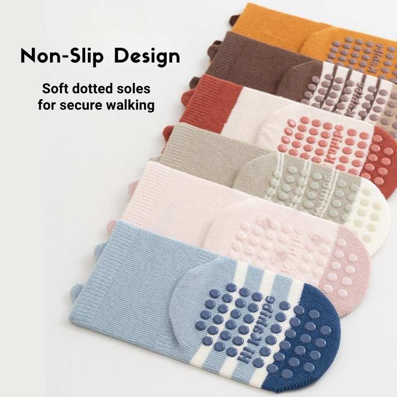 Spring Style Non-slip 1-3 Years Baby Floor Socks - Mixed Color (5 Pair)