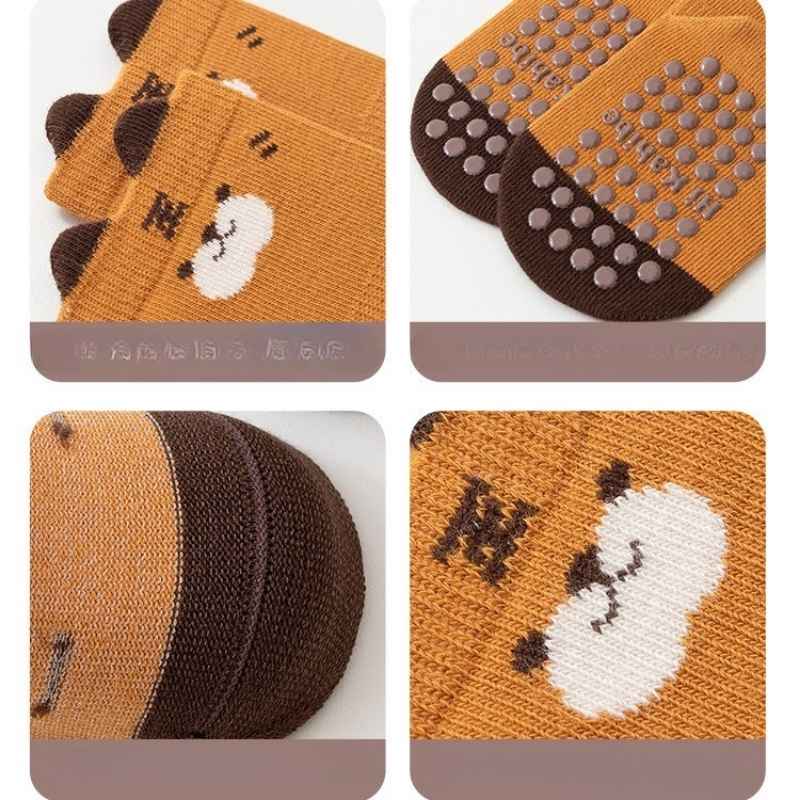 Spring Style Non-slip 1-3 Years Baby Floor Socks - Mixed Color (5 Pair)