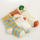 Spring Style Soft Cotton Toddlers Cartoon Socks - Mixed Color (5 Pair)