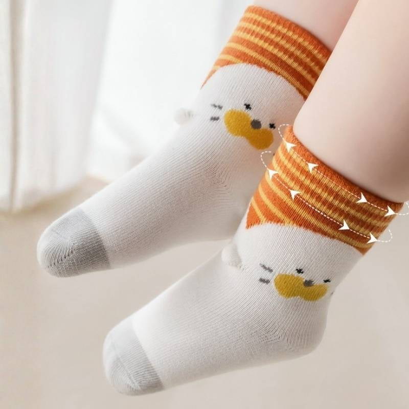 Spring Style Soft Cotton Toddlers Cartoon Socks - Mixed Color (5 Pair)