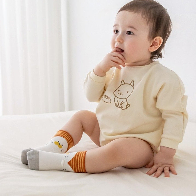 Spring Style Soft Cotton Toddlers Cartoon Socks - Mixed Color (5 Pair)