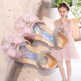 Spring Trend Crystal Bow Soft Girls Sandal - Pink