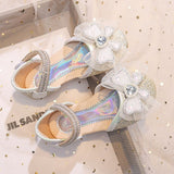 Spring Trend Crystal Bow Soft Girls Sandal - Silver