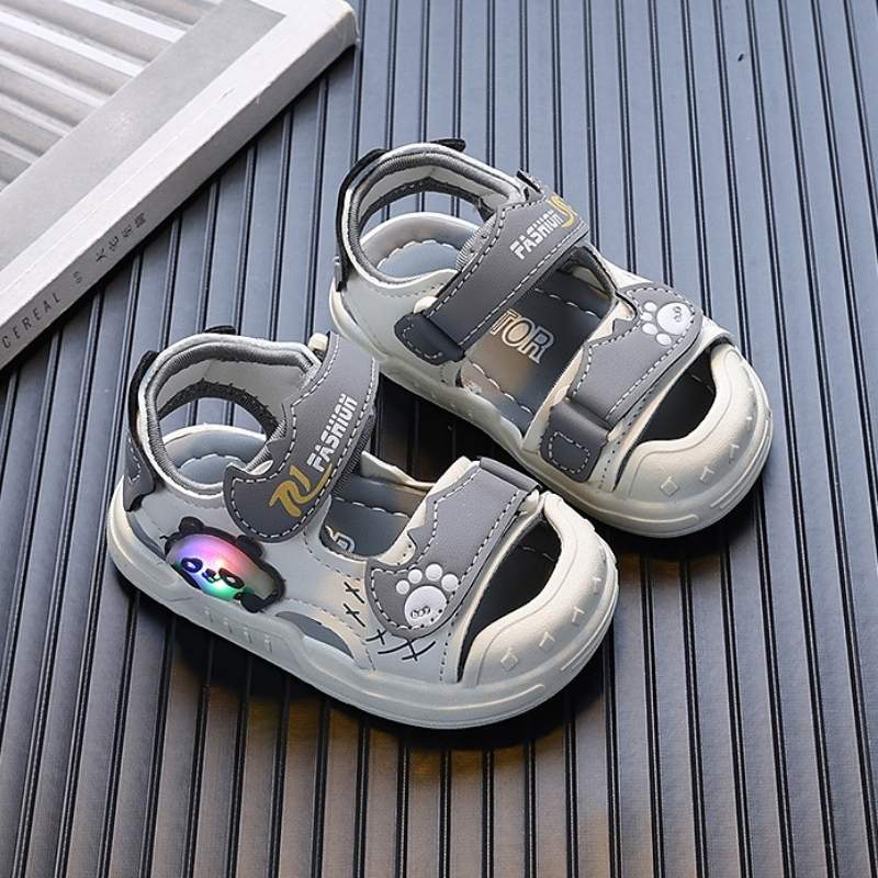 Summer Time Anti-kick Soft Kids Lighting Sandal - Gray