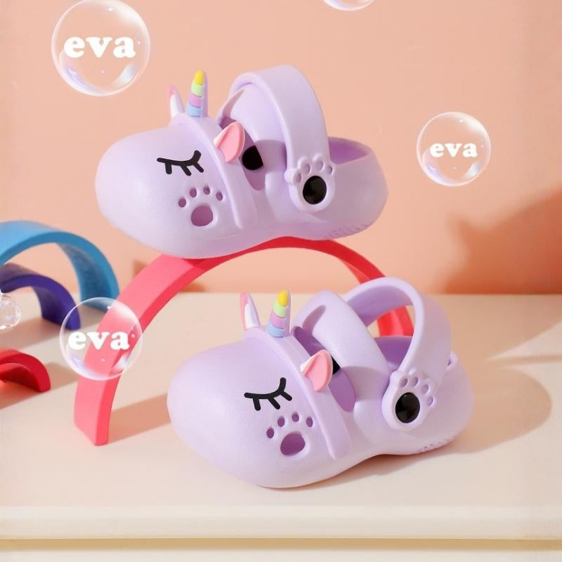 Unicorn Non-slip Soft Kids Cartoon Clog Shoe - Purple