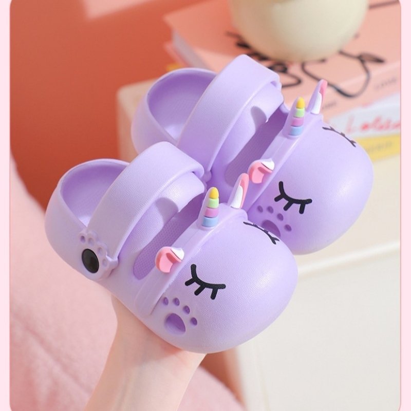 Unicorn Non-slip Soft Kids Cartoon Clog Shoe - Purple