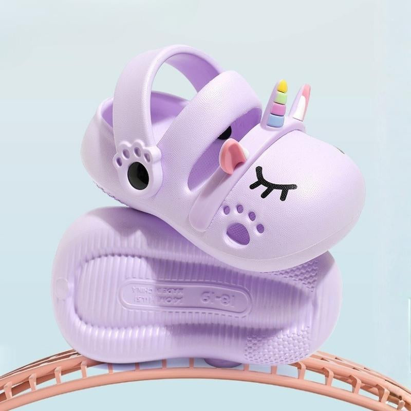 Unicorn Non-slip Soft Kids Cartoon Clog Shoe - Purple