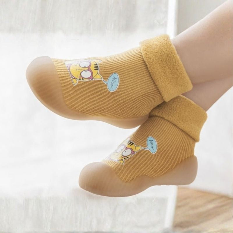 Winter Trend Non-slip Toddlers Soft Sock Shoe - Brown