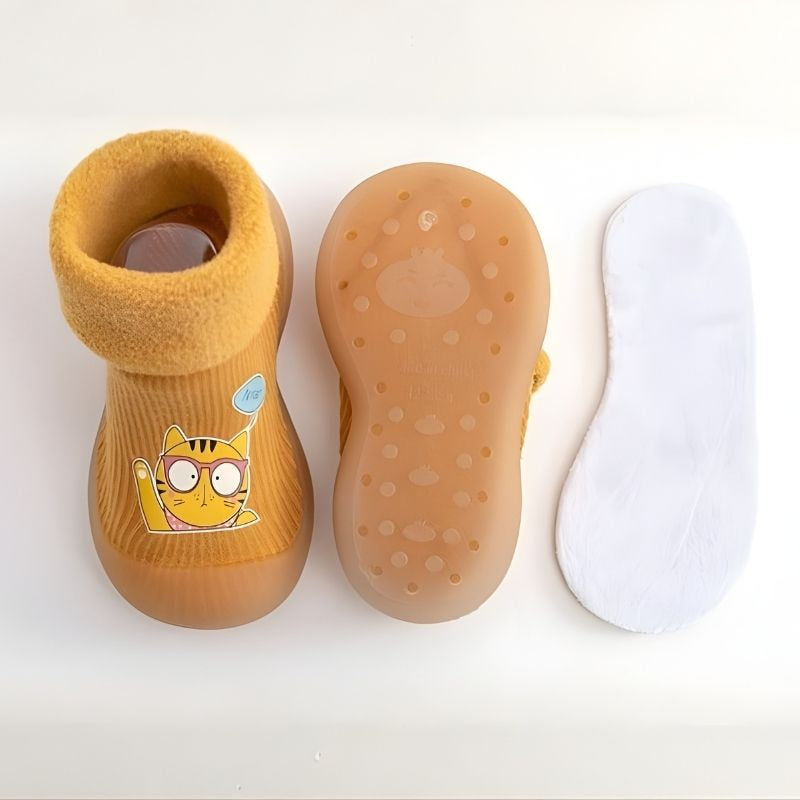 Winter Trend Non-slip Toddlers Soft Sock Shoe - Brown
