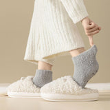 Womens Mid-tube Warm Non-slip Floor Socks - Mixed Color (5 Pair)