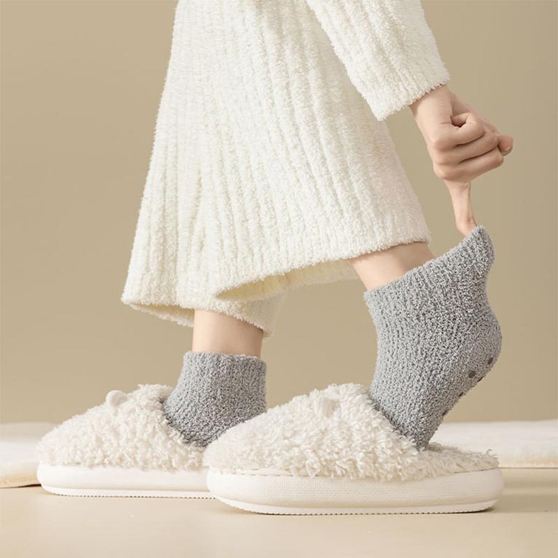 Womens Mid-tube Warm Non-slip Floor Socks - Mixed Color (5 Pair)
